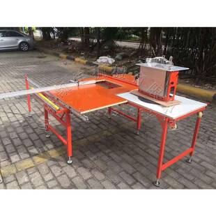 小型双锯片推台锯木板下料锯切机床建筑装潢木工推台锯子母锯