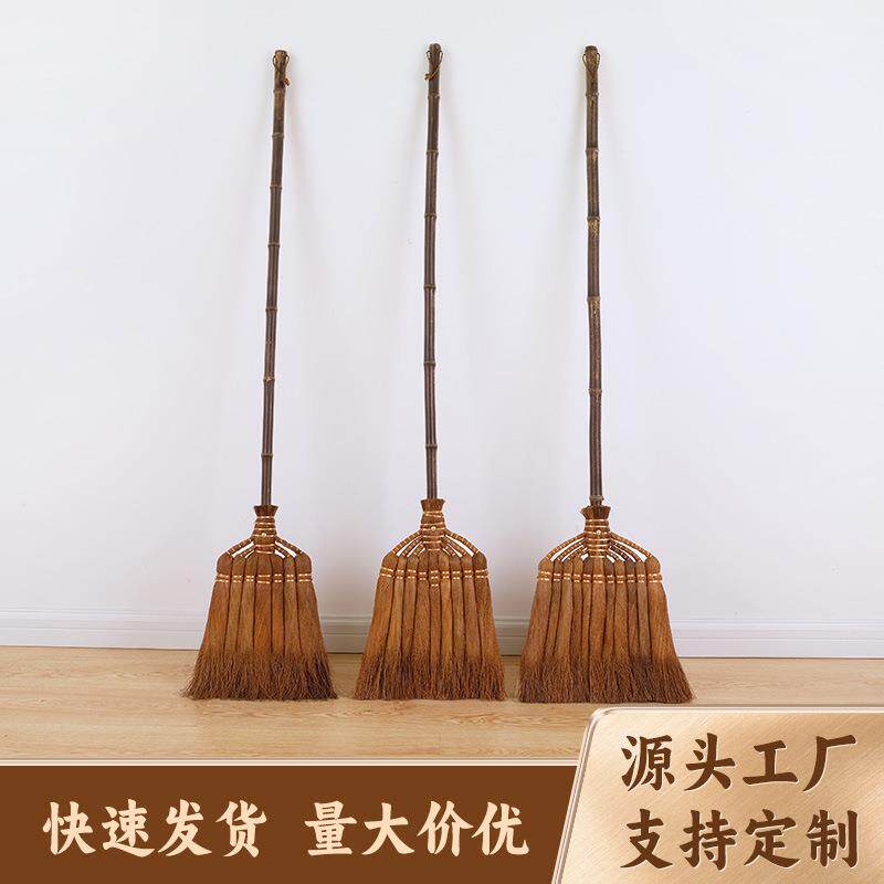 直销天然植物棕榈扫把棕扫帚室内地板扫帚手工编制棕片扫把