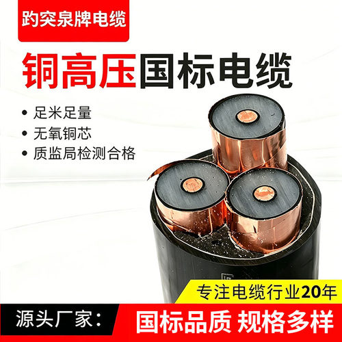 铜芯铠装电线电缆YJV223*400300平方地埋工程用铜芯高压电力电缆