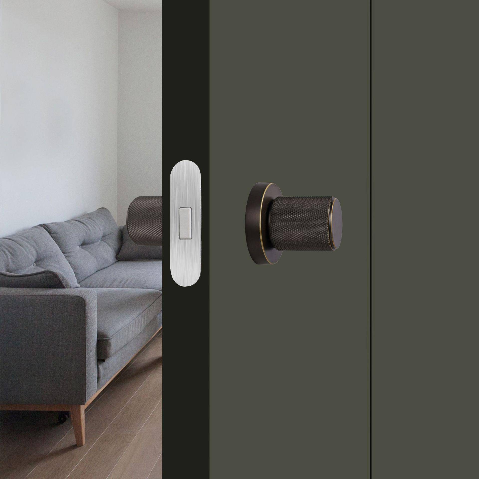 单面锁双面锁斜舌磁吸带钥匙锁体门锁卧室内静音隐形锁具门把手门