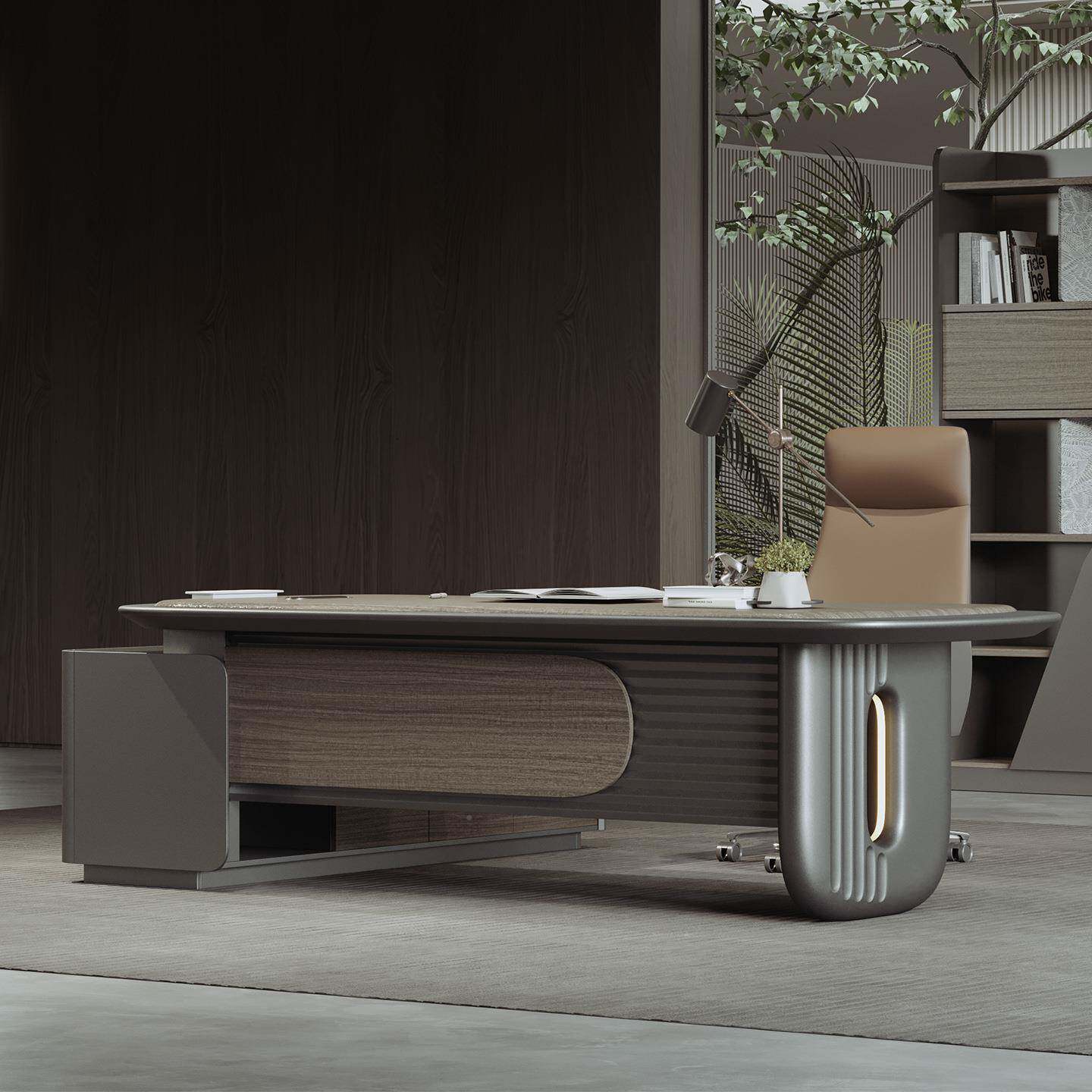 老板办公桌总经理桌简约公代办室家具商ETH1米8现用办公室老总办