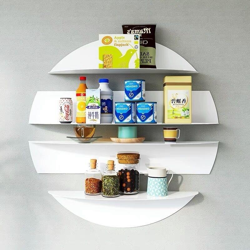 墙圆网形JLA约隔断置物架红壁挂式简创意上家居装饰书架搁板架收