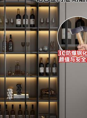 轻DGA奢酒柜带玻璃门高靠一体墙客厅展柜现代简约家示用档酒架储