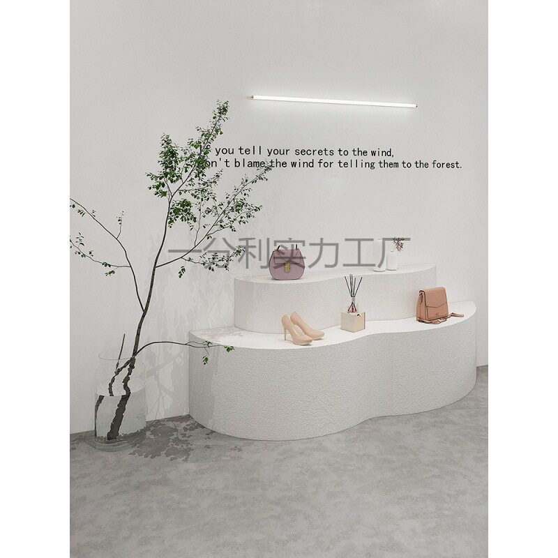 服装店装饰道具陈列摆件软装橱窗中岛展示台桌流水台置物架