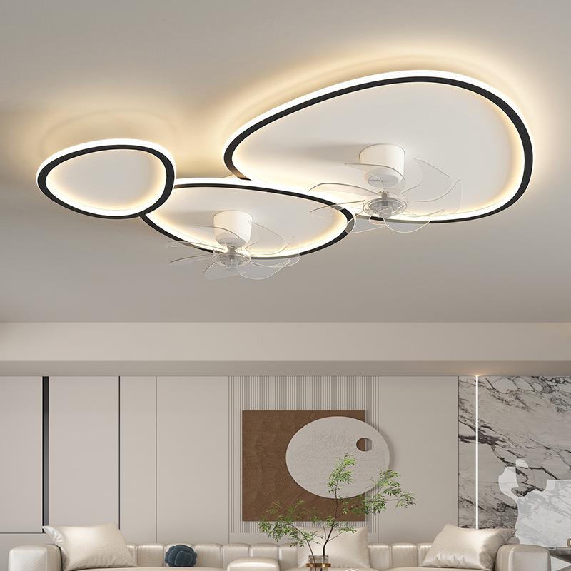 客厅风扇灯225新款全光室谱护大CWR厅灯鹅卵石组合卧眼0灯智能吸