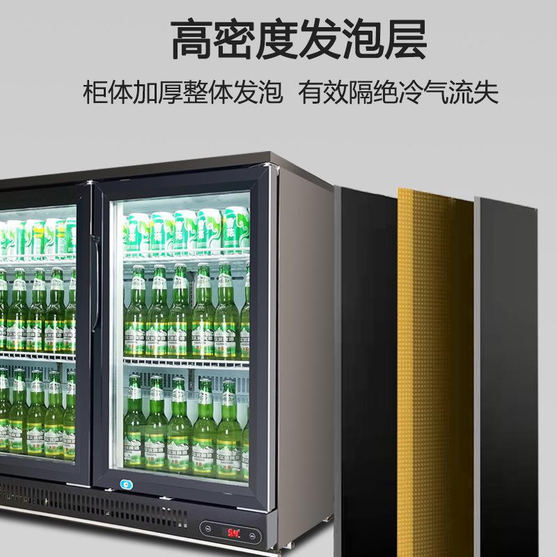 商吧用吧台藏柜啤酒饮料展示柜冷酒KTV冰冷镇冰箱移门嵌入柜HHU冷