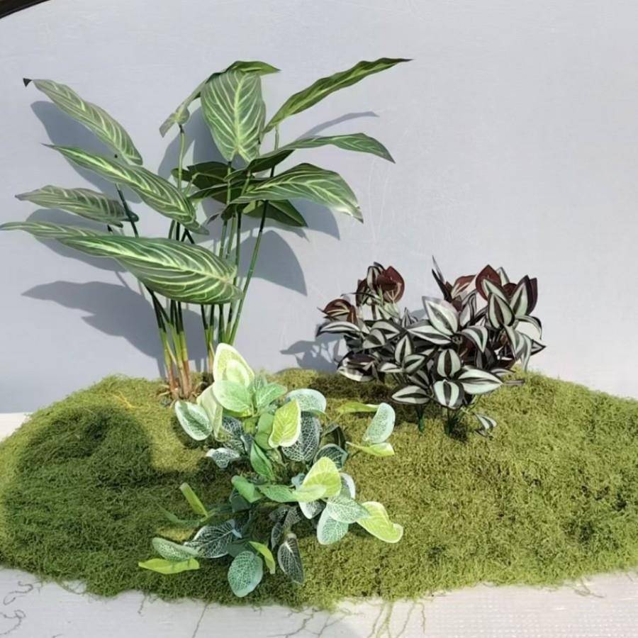 仿真苔藓微景观装饰景室块植被状内线状假RJT青苔草造皮软装搭配