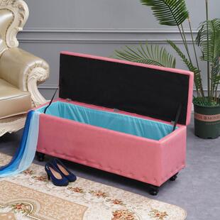 试衣间凳子纳MSV收服凳加高储物凳实可坐卧木室放衣凳床边加宽长