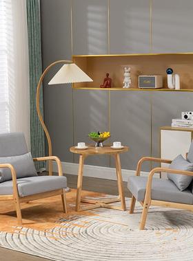 出实木布家艺沙发用客厅茶几公组合小户型民宿租房办室休QOF闲沙