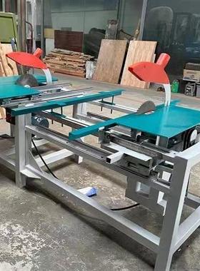 木工机10863械简易双推台切锯实木端齐头断料锯裁板溜边机木头条两割锯