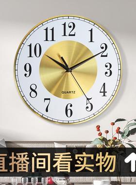 l1DMRs新中家式轻奢钟表用墙挂墙新款高挡次时钟上厅挂钟创意静客