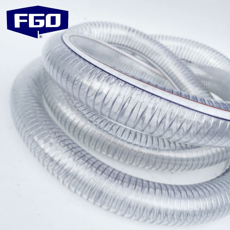 FGO PVC透明钢丝增强软管 耐腐蚀 水泵抽水管 50米一件 内径45mm