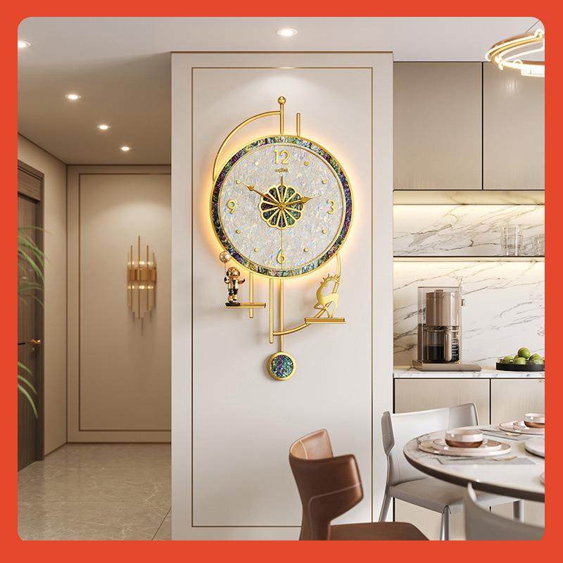 ◇挂钟客厅2024新款时尚钟表大气简约现代轻奢风感餐厅挂墙时