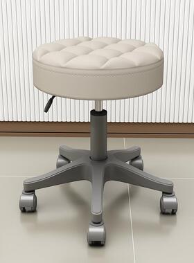 美容院用旋转凳子升降大椅滑轮美甲椅理发店家用圆椅子酒吧凳