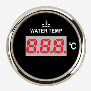 圆形数显水温表52mm9-32v电感测水箱温度表40-120度带红色背光灯