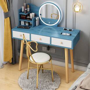化妆桌出租屋带灯梳妆台卧室网红经济型简易化妆台迷你梳妆台桌子