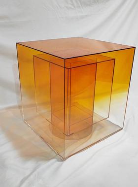 北欧黑色渐变亚克力茶几轻奢现代角几客厅边几简约沙发轻奢风