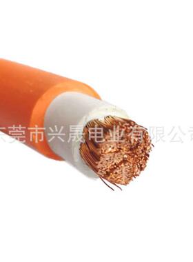 电焊线焊把线国标电焊线RV70平方电焊线橙色双胶耐磨电焊线