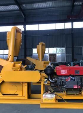 四缸柴油干湿树枝粉碎机热河废纸箱打戎机移动园林碎枝机