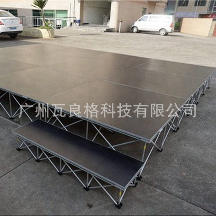 外贸直供可伸缩拉网舞台1M*1M移动拼装铝合金卡扣拉网舞台