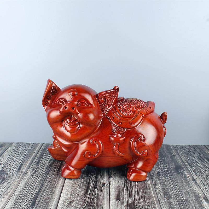花梨木猪福财对猪实木雕刻摆件家居装饰工艺品,农用物资,其他肥料,淘宝优惠券,粉丝福利购,淘宝优惠卷