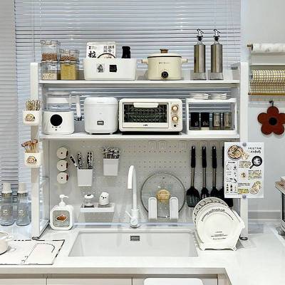 V9N厨房水槽置物架上方多功能沥水架多层家用水池架子台面调料收