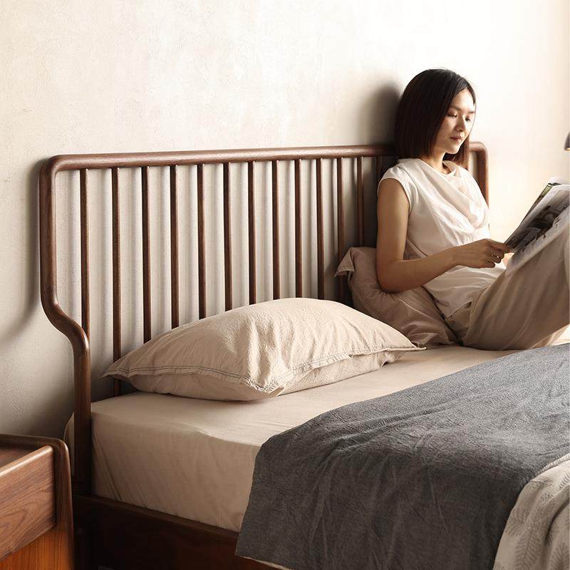 北美黑胡桃木实木床软包双人科技布真皮床简约欧式主卧1.8米婚床,纺织面料/辅料/配套,纺织机械配件,淘宝优惠券,粉丝福利购,淘宝优惠卷