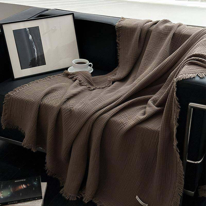 美拉德全棉四层皱皱纱流苏毯办公室午睡沙发盖毯高级感纯棉披肩毯,机械设备,其他机械设备,淘宝优惠券,粉丝福利购,淘宝优惠卷