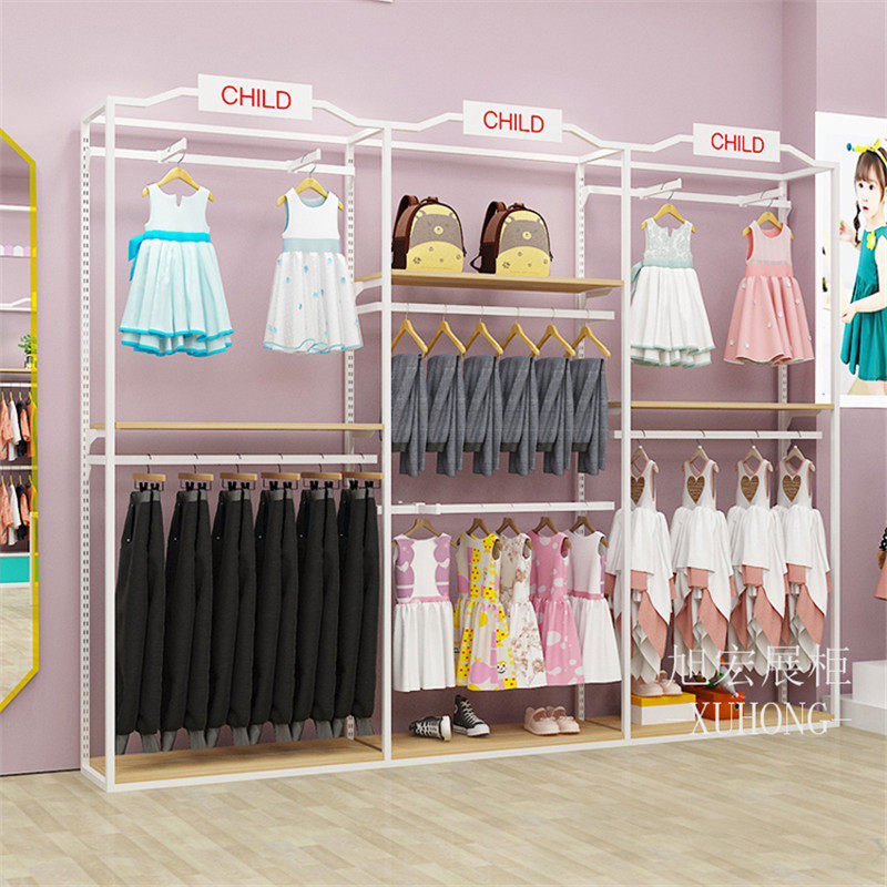 童装店用的货架房型形儿童服装展示柜母婴店货柜产品展台陈列架