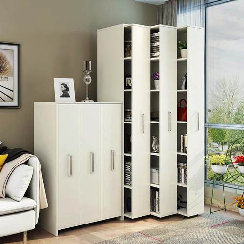 简约现代儿童书柜置物书架移动书橱储物收纳隐藏带门简易柜子