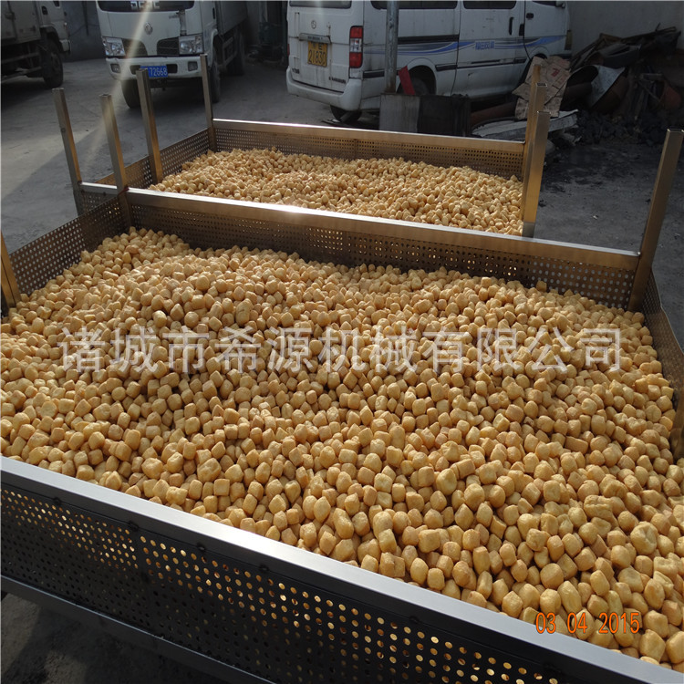 刮渣型油豆腐油炸锅豆泡油炸锅厂家豆腐泡油炸机全自动希源