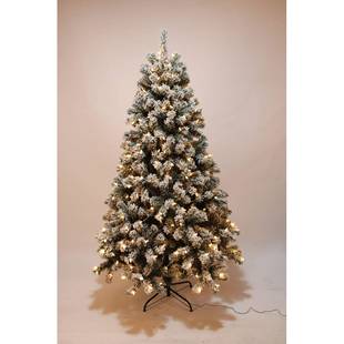 1.8米PVC带灯植绒树仿真人造雪松树圣诞节装饰现货可直拍