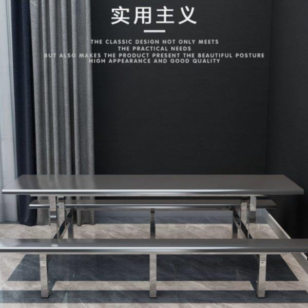 304不锈钢食堂餐桌工厂员工饭堂桌椅组合4人餐厅学校食堂连体饭桌,住宅家具,不锈钢/PVC餐桌,淘宝优惠券,粉丝福利购,淘宝优惠卷