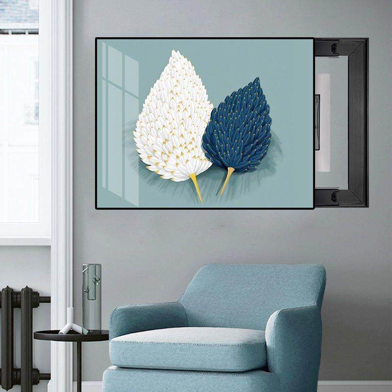 电表箱装饰画现代轻奢羽毛晶瓷网络盒遮挡箱可配电箱挂画横款,纺织面料/辅料/配套,纺织机械配件,淘宝优惠券,粉丝福利购,淘宝优惠卷