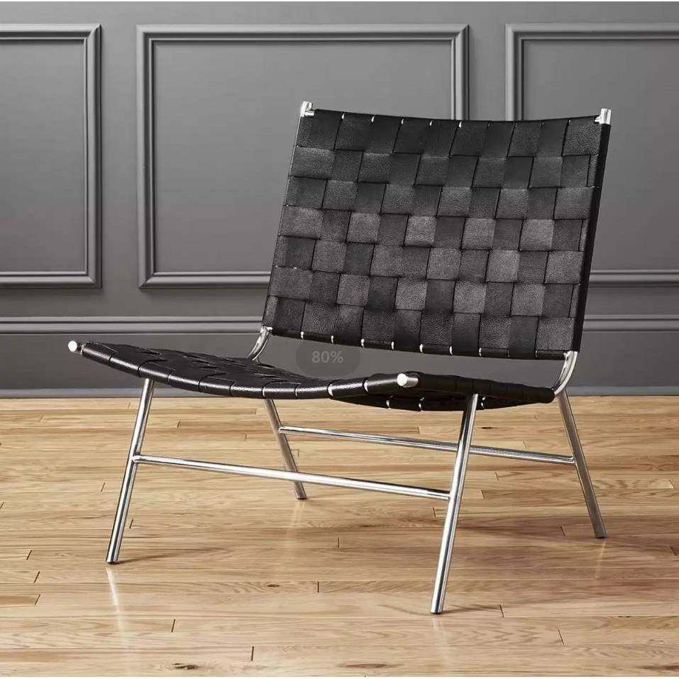 意式极简皮艺沙发椅休闲躺椅简约现代懒人椅单人马鞍皮编织躺椅,智能设备,其他智能设备,淘宝优惠券,粉丝福利购,淘宝优惠卷