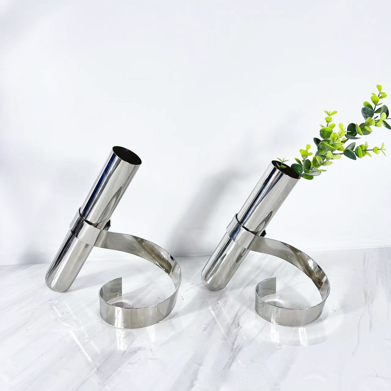 创意圆形立体几何不锈钢试管插花花瓶花器样板房摆件创意摆件