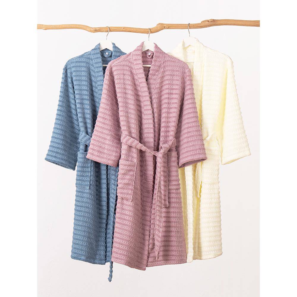 四季全棉浴袍浴衣加厚加肥和服领毛圈加蜂巢组合家用男女情侣