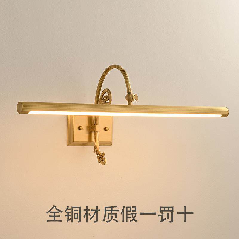 美式全铜镜前灯led复古欧式镜灯浴室卫生间灯具防水洗手台化妆灯