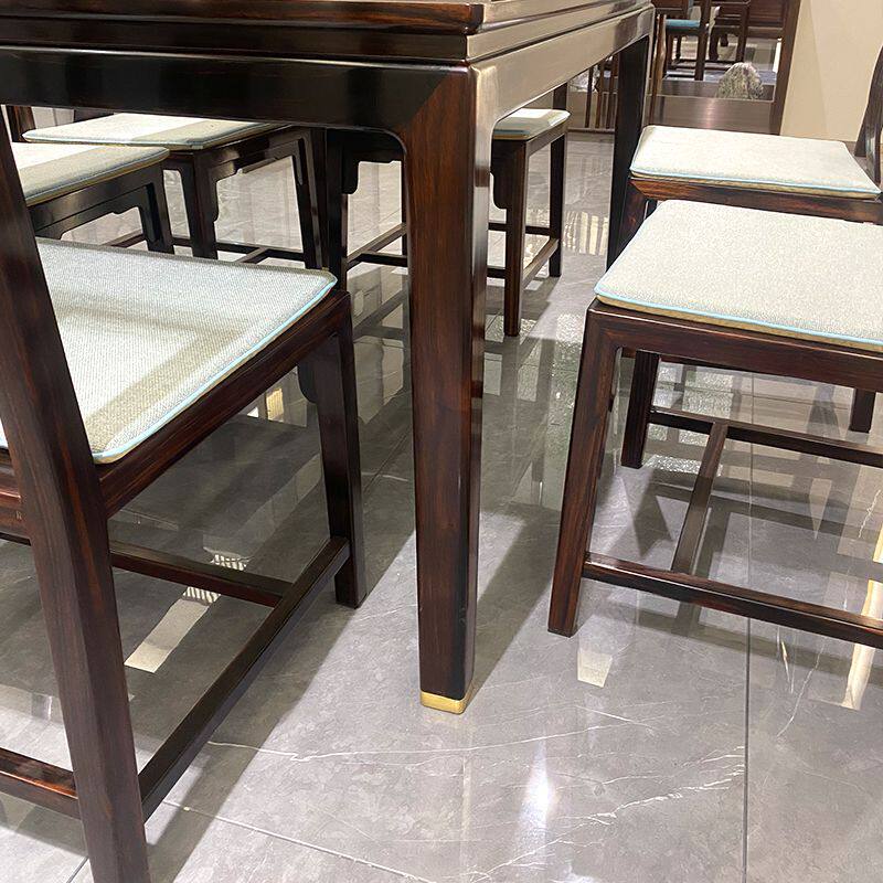 餐桌阔叶黄檀家具印尼黑酸枝新中式实木餐台长方形西餐桌饭桌