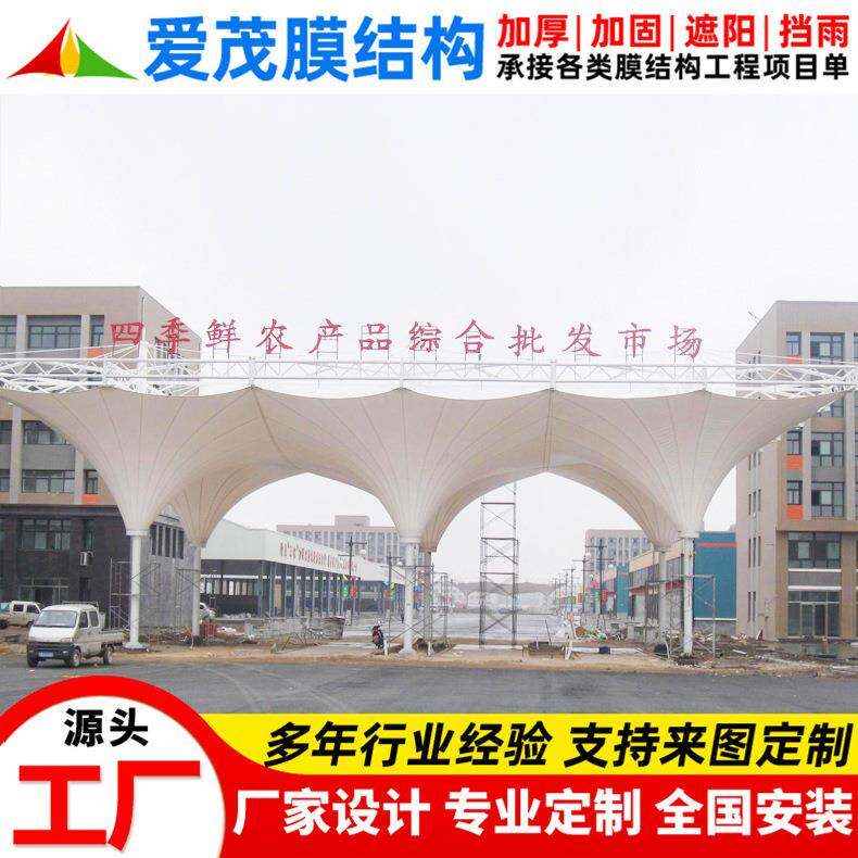 设计工厂园区景观张拉膜大门棚小区学校膜结构门头门厅雨篷遮阳蓬
