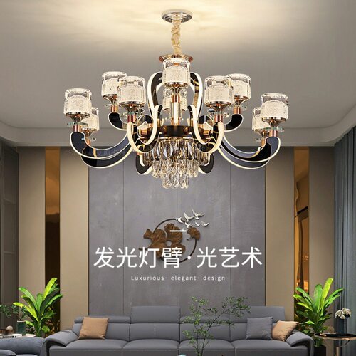 轻奢水晶吊灯客厅灯年新款现代简约欧式奢华大气网红餐厅室内灯具