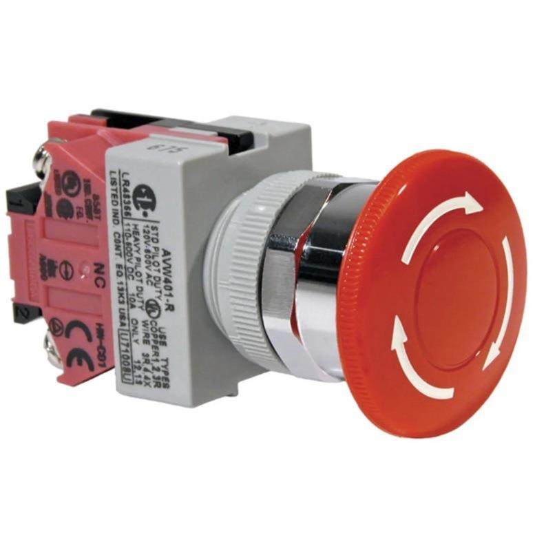 IDEC和泉22mm进口旋转解锁开关TW系列蘑菇形按钮AVW402R