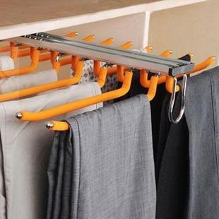 架裤 拉克顶装 架加厚西裤 架推拉伸缩裤 抽衣柜五金46CM深度大 双排裤