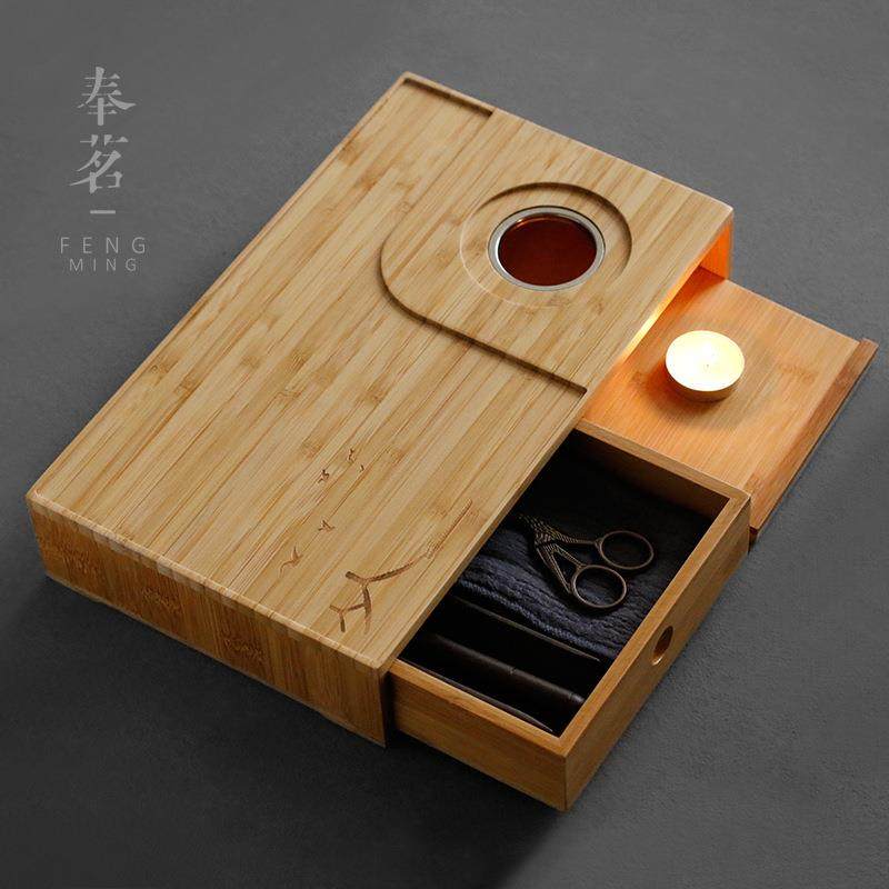 竹制收纳茶盒创意家用多功能茶具收纳盒储水式茶盘竹材托盘,纺织面料/辅料/配套,纺织机械配件,淘宝优惠券,粉丝福利购,淘宝优惠卷