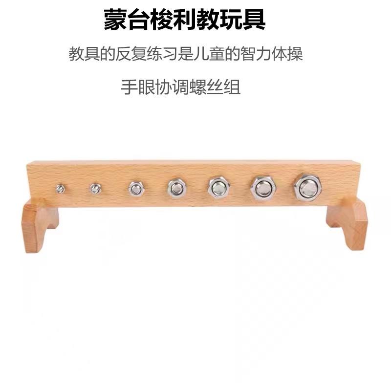 蒙台梭利蒙氏感官教具手眼协调螺丝组婴幼儿早教智力玩具拧螺丝