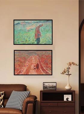 《依然》法式复古客厅电表箱装饰画印象派高级感卧室玄关柜挂画