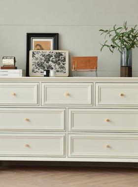 A-010美全实木客边柜式白色靠厅抽屉储物收纳柜乡村田园墙风卧室