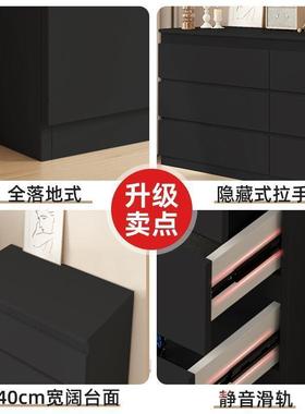 斗柜家用卧室收客纳储物XYV柜轻意式厅抽屉黑色奢五斗柜工货厂源