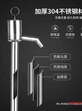 304不抽锈钢大号手提动AVC油吸水器抽器200L升.油桶抽油泵腐蚀手