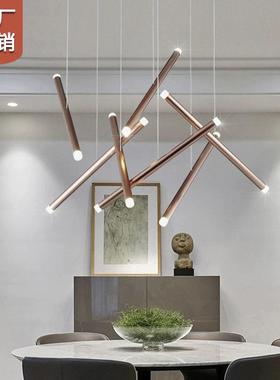 非标现代简楼梯灯极30555简复式楼跃层lof约t吊公别墅客厅大吊灯